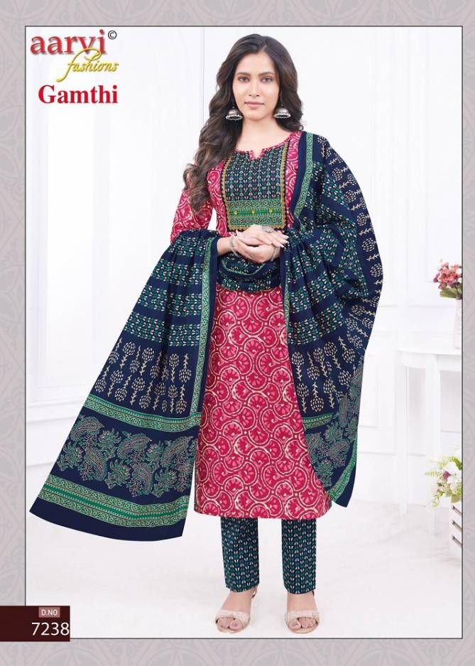 Aarvi Gamthi Vol 3 Dobby Cotton Printed Readymade Dress Catalog